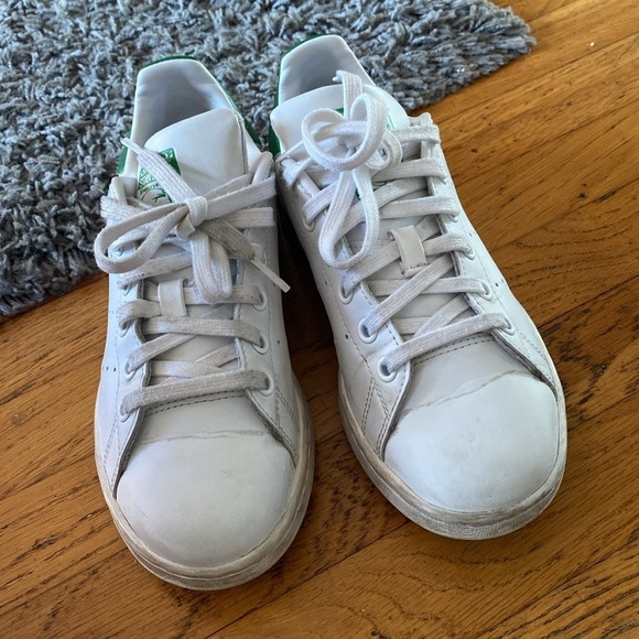 Adidas Stan Smith Primegreen White and Green Sneakers Size 5.5 - Picture 2 of 11